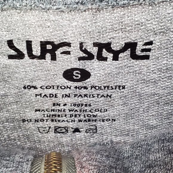 Surf Style Miami Beach Quarter Zip Mock Neck Pullover Sz S - Picture 6 of 6